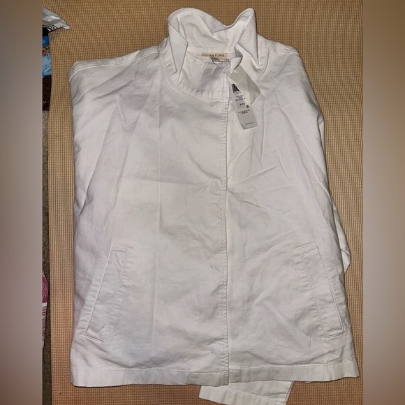 Eileen Fisher Organic Cotton Hemp Stand Collar Jacket XL - Picture 6 of 7